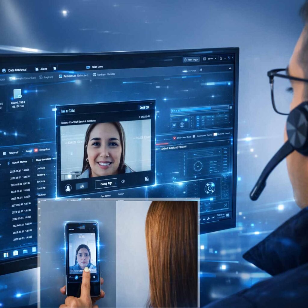 Portería virtual SKYSOT con control de accesos remoto mediante videollamada y verificación digital